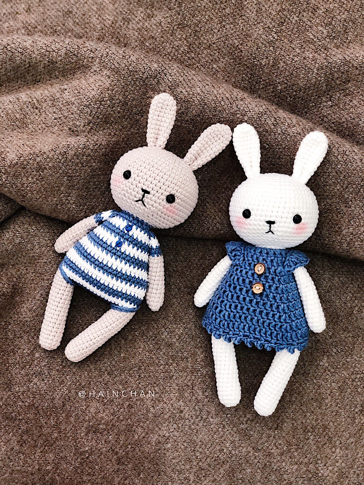 Bunny Couple Amigurumi Pattern - Hainchan’s Crochet PDF, Instant Download in English
