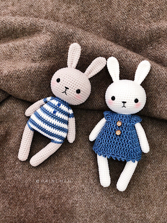 Bunny Couple Amigurumi Pattern - Hainchan’s Crochet PDF, Instant Download in English