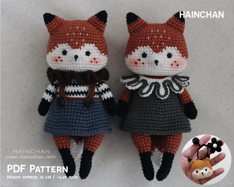 Create a Cute Crochet Fox with Quinn the Fox Pattern by @hainchan - Detailed Instructions and Photos Included