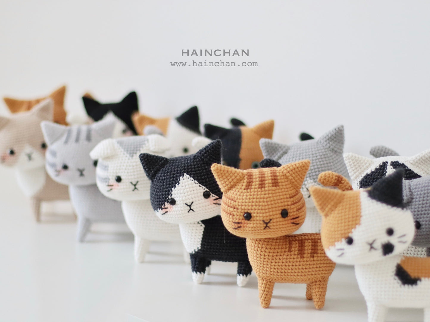 Bundle of 6 Crochet Cat Patterns - Unique Feline Amigurumi Collection by Hainchan, Instant Download PDF