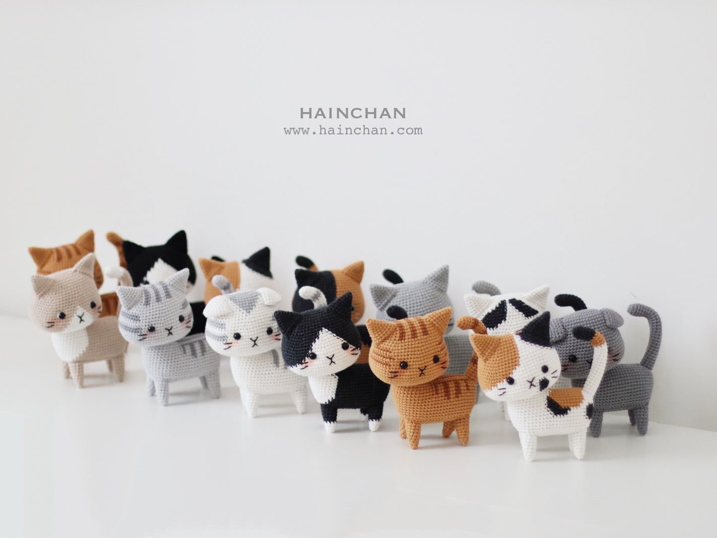 Bundle of 6 Crochet Cat Patterns - Unique Feline Amigurumi Collection by Hainchan, Instant Download PDF